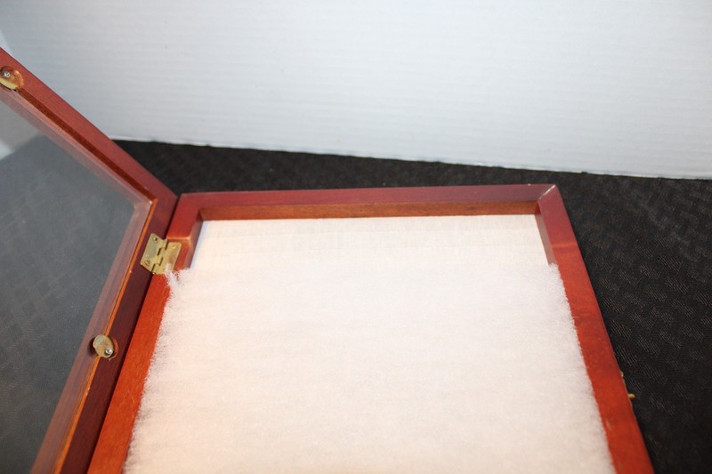 Easel Back 8" x 10" Solid Wood Hinged Display Case for Small Collectables gallery