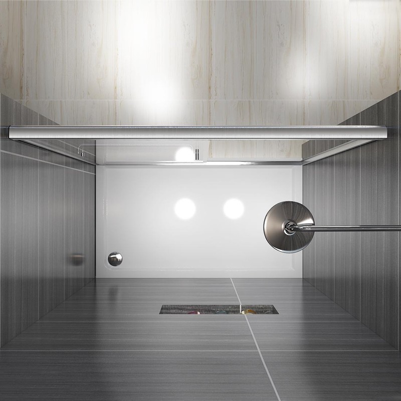 ELEGANT 60 x 72 Shower Door Semi-Frameless Sliding 1/4'' Glass Brushed Nickel gallery