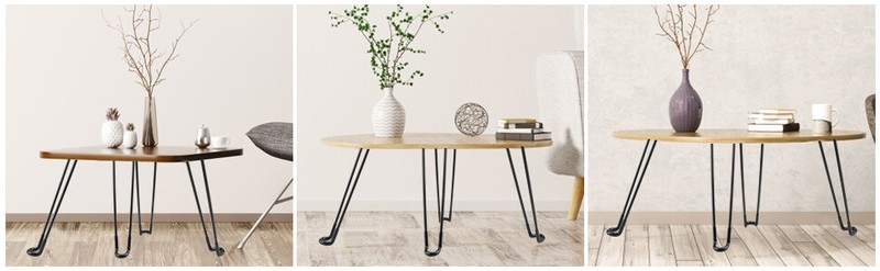 28" Height Black Foldable Hairpin Table Legs (Set of 4) Folding Table Legs 3/8" gallery