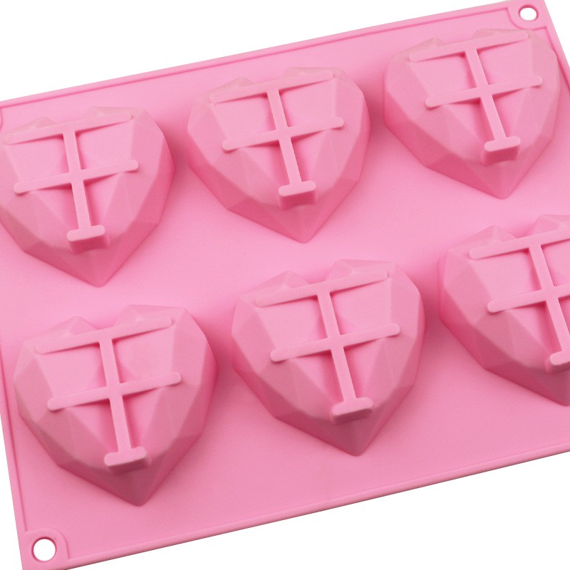 2pcs 6-in-a-row 3D small heart silicone cake mold aromatherapy gypsum mold gallery