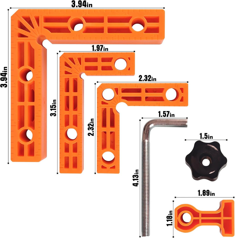 90 Degree Clamp,Positioning Squares, 3" 4" 2.3" Right Angle Clamp with 12 Clampi gallery