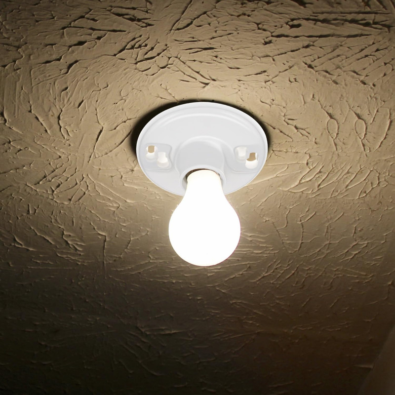 6 Pack Lamp Holder E26 Medium Base, White Ceiling Light Sockets for Incandescent gallery
