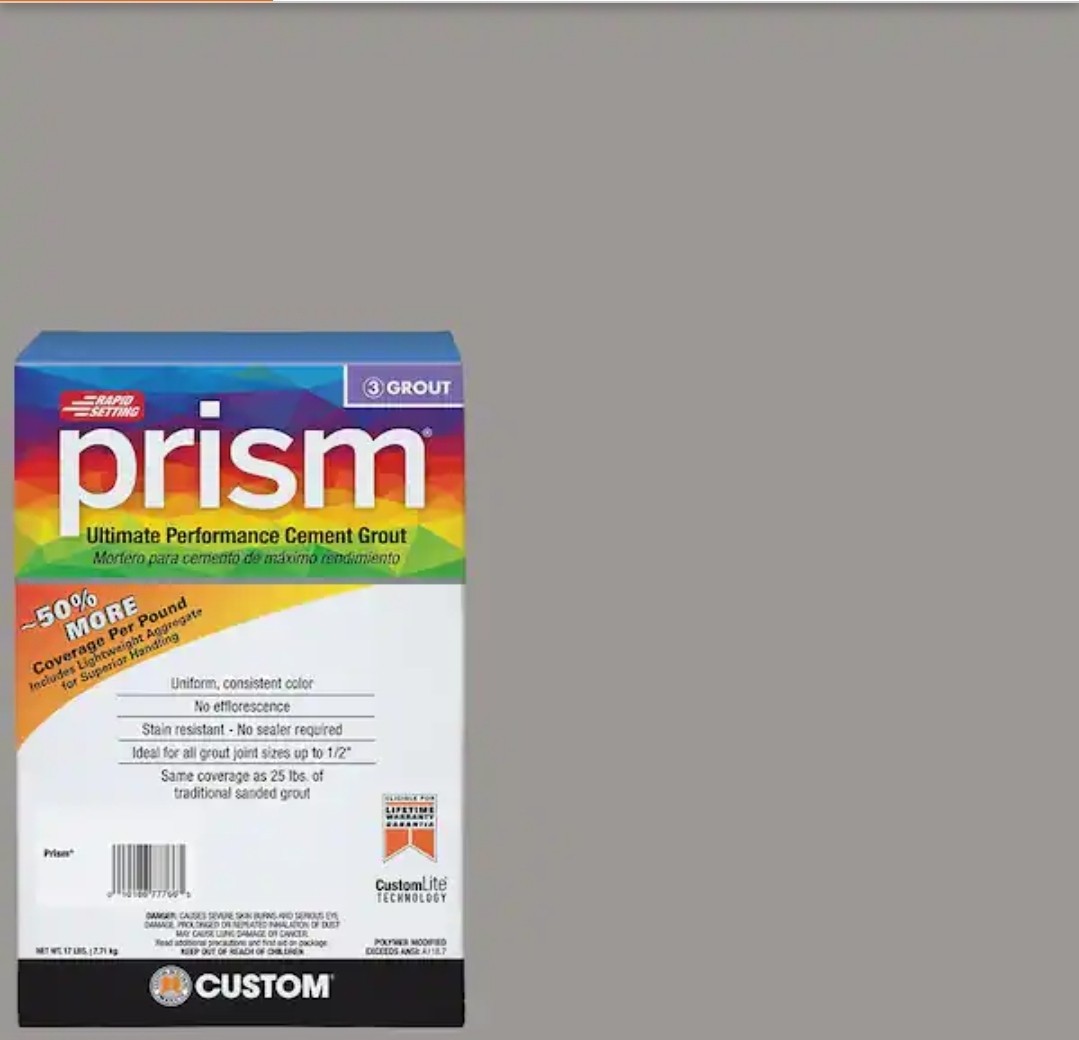 Custom Prism Ultimate Performance Cement Grout – 17 lb (#165 Delorean Gray) gallery