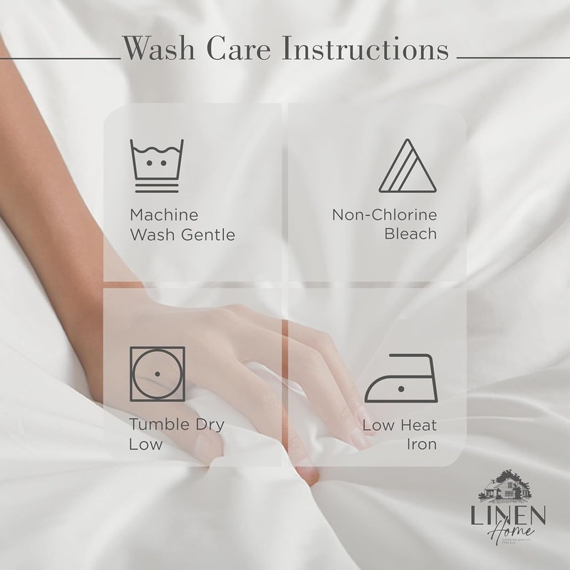 100% Cotton Percale Sheets King Size, White, Deep Pocket, 4 Pieces Set gallery