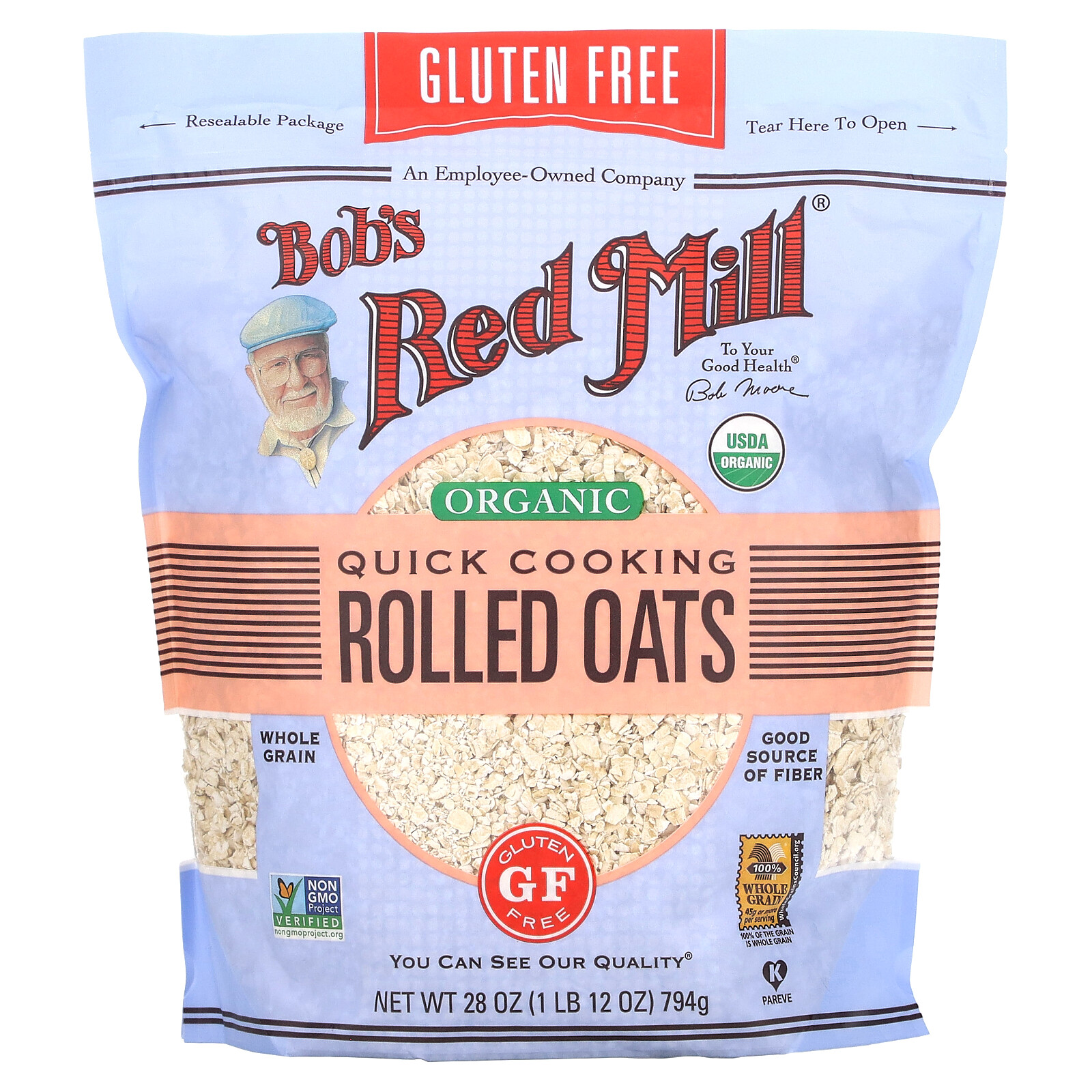 Organic Quick Cooking Rolled Oats, 1 lb 12 oz (794 g) gallery