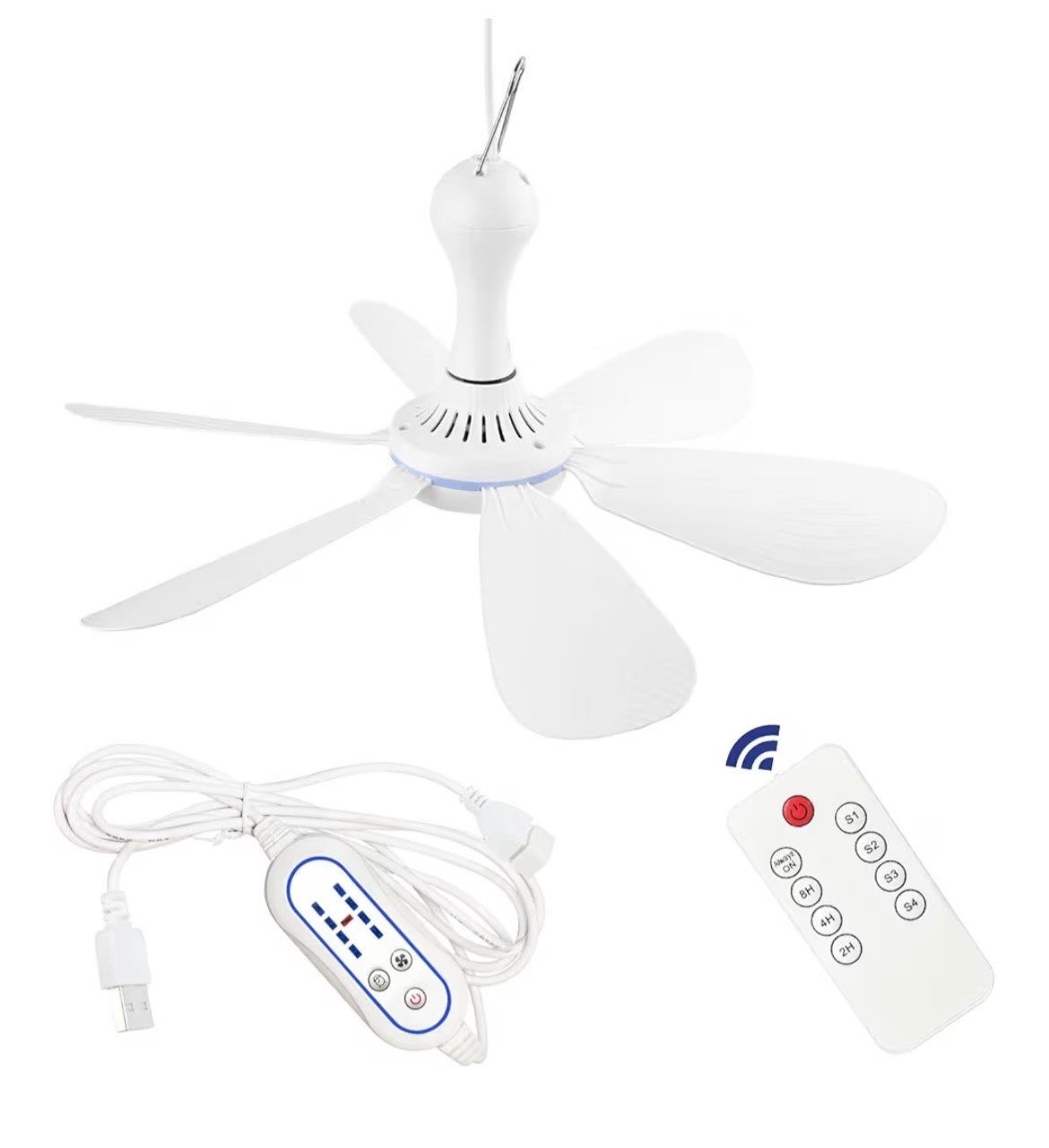 USB Powered Small Ceiling Fan 6 Blades Quiet DC 5V USB Hanging Fans for Indoor O gallery