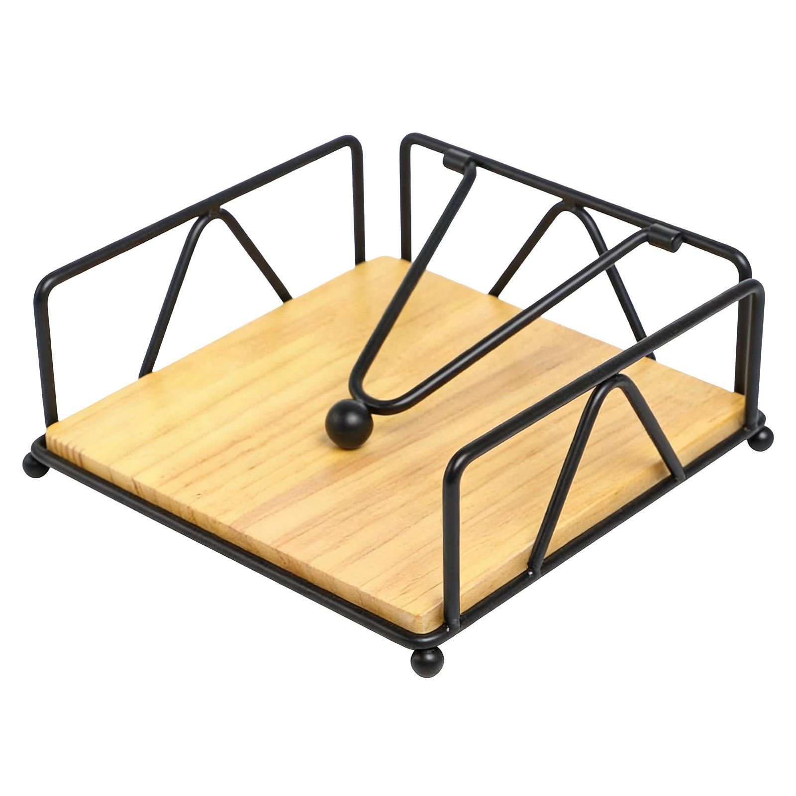 Square Napkin Holder, Table Napkin Dispenser with Weighted Arm 17.8*17.8*6.8cm gallery