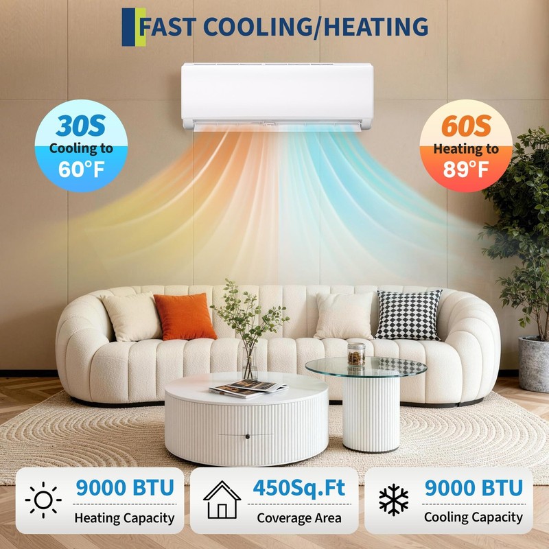 24000 BTU Wifi Mini Split Air Conditioner & Heat Pump 21 SEER2 1500 Sq.Ft 230V gallery