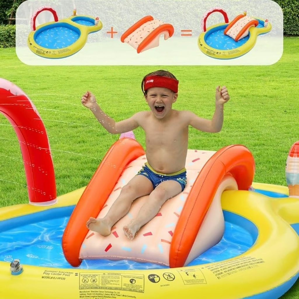 Evajoy Inflatable Summer Ice Cream Play Center Pool With Slide gallery