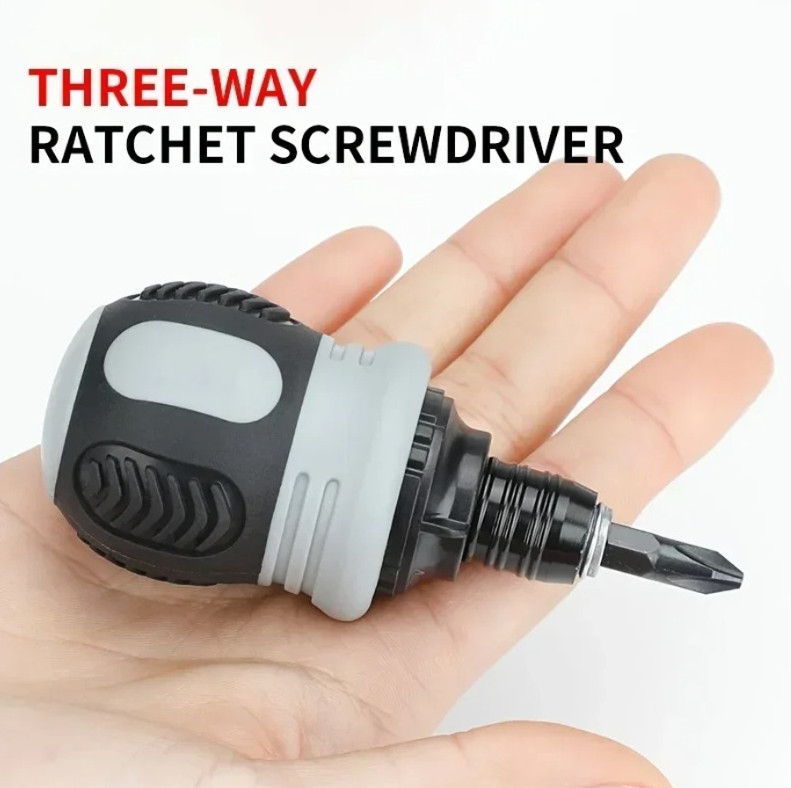 2pcs Mini Ratchet Screwdriver Set – Double-Head Short Handle Multi-Function Tool gallery