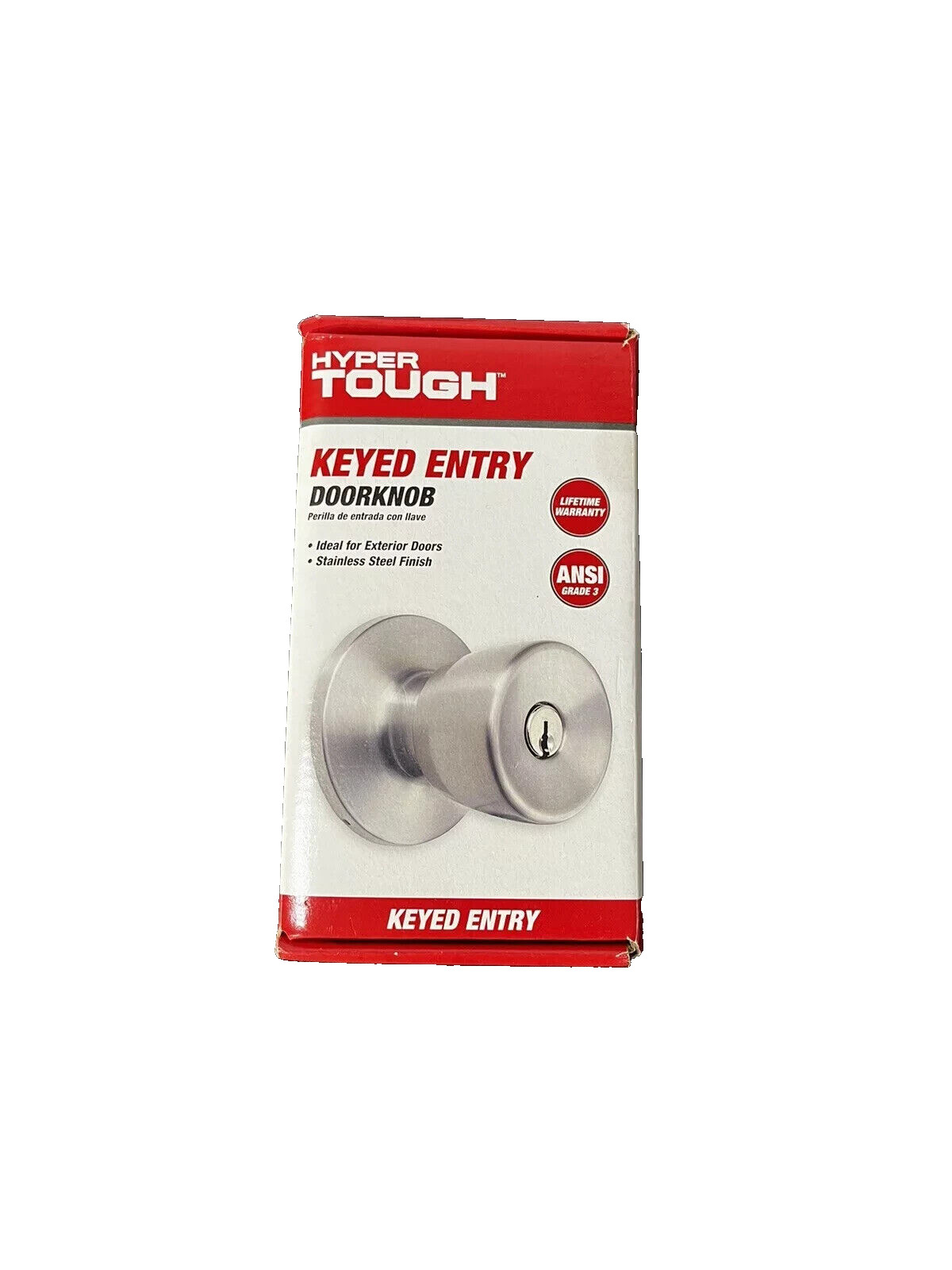 Hyper Tough Keyed Entry Doorknob Stainless Steel Finish ANSI Grade 3 gallery