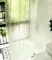 Bathroom Shower Curtain Clear Partition Curtain Waterproof Polygonal Shape70x78″
