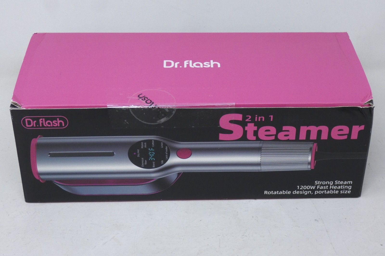 Dr. Flash 2-in-1 Clothes Steamer & Iron 1200W Portable Travel Fast Heating NEW gallery