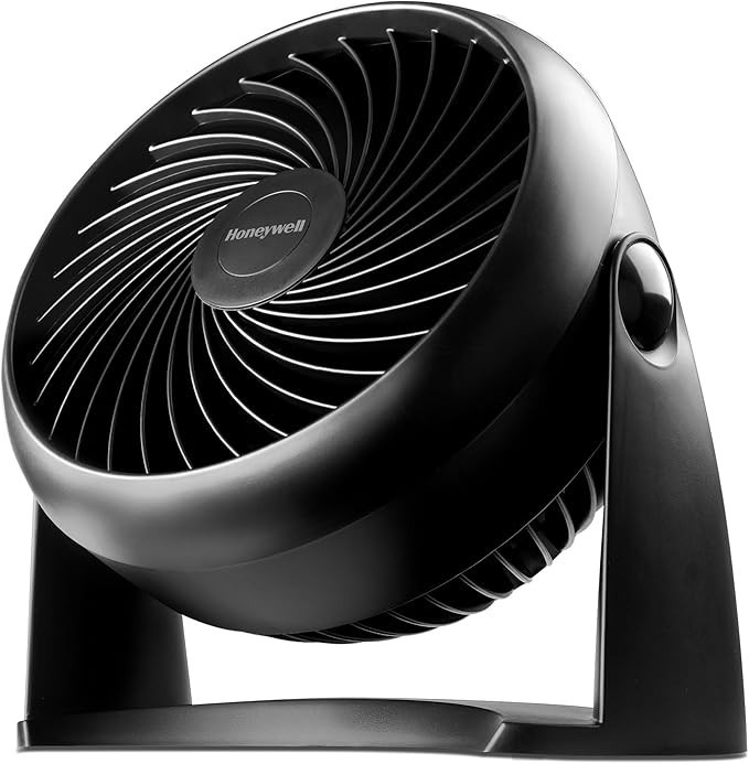 Small Tabletop Fan Black Turbo Force Air Quiet 3 Speeds 90 Degree Pivoting Head gallery