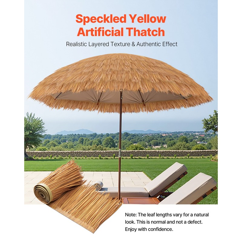 1.3x3.2 ft Artificial Thatch Roofing Mexican Style Tiki Hut Grass Skirt Roof gallery