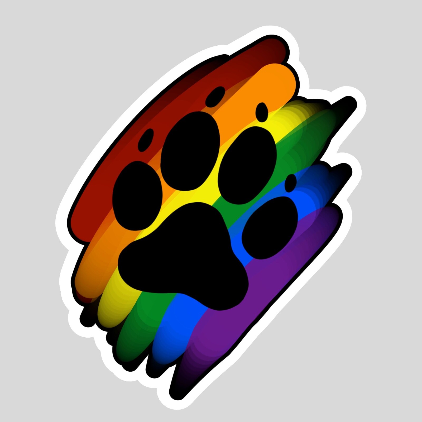 Gay Pride Bear Paw Sticker gallery