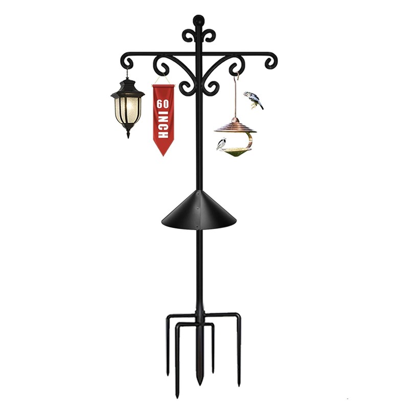 92Inch Shepherds Hooks for Outdoor with Squirrel Baffles – 6 Adjustable Hooks... gallery
