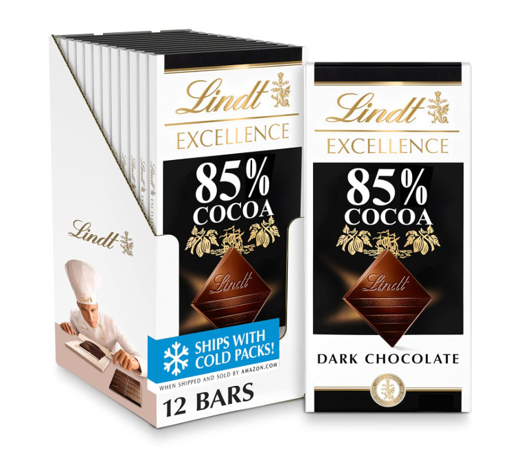 Lindt EXCELLENCE 85% Cocoa Dark Chocolate Bars, 3.5 oz, 12-Pack gallery