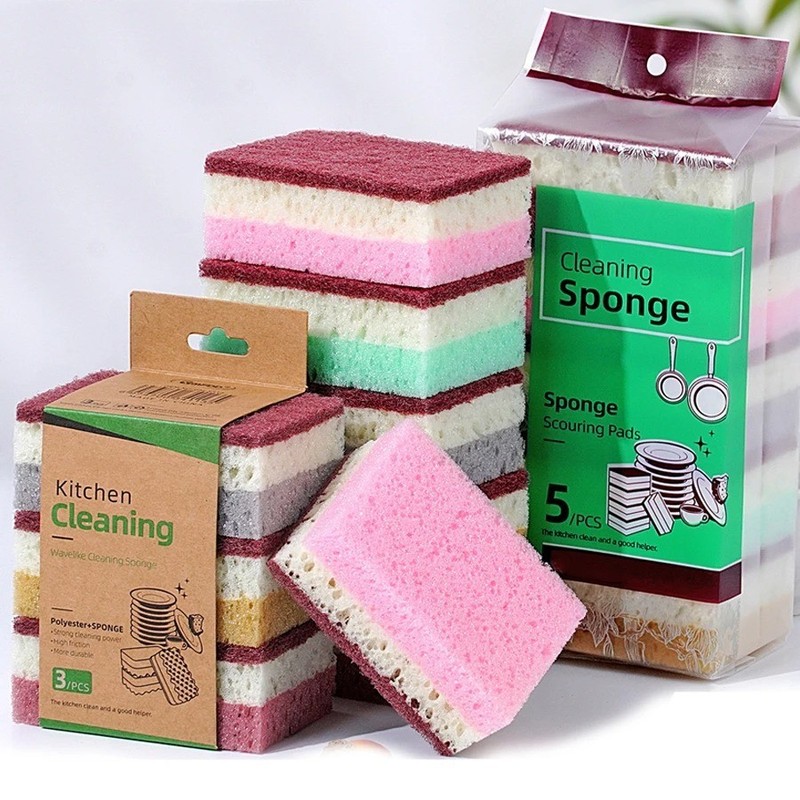 High Density Sponge Cleaning Cloth Non-Greasy Dishwashing Sponge for Kitchen Pot gallery