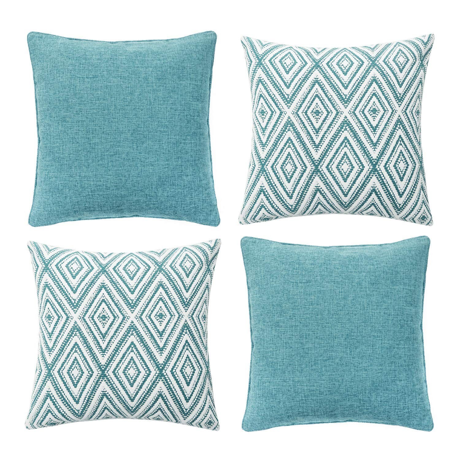 HPUK Decorative Throw Pillow Covers Set of 4 Geometric Design Linen Cushion Cove gallery
