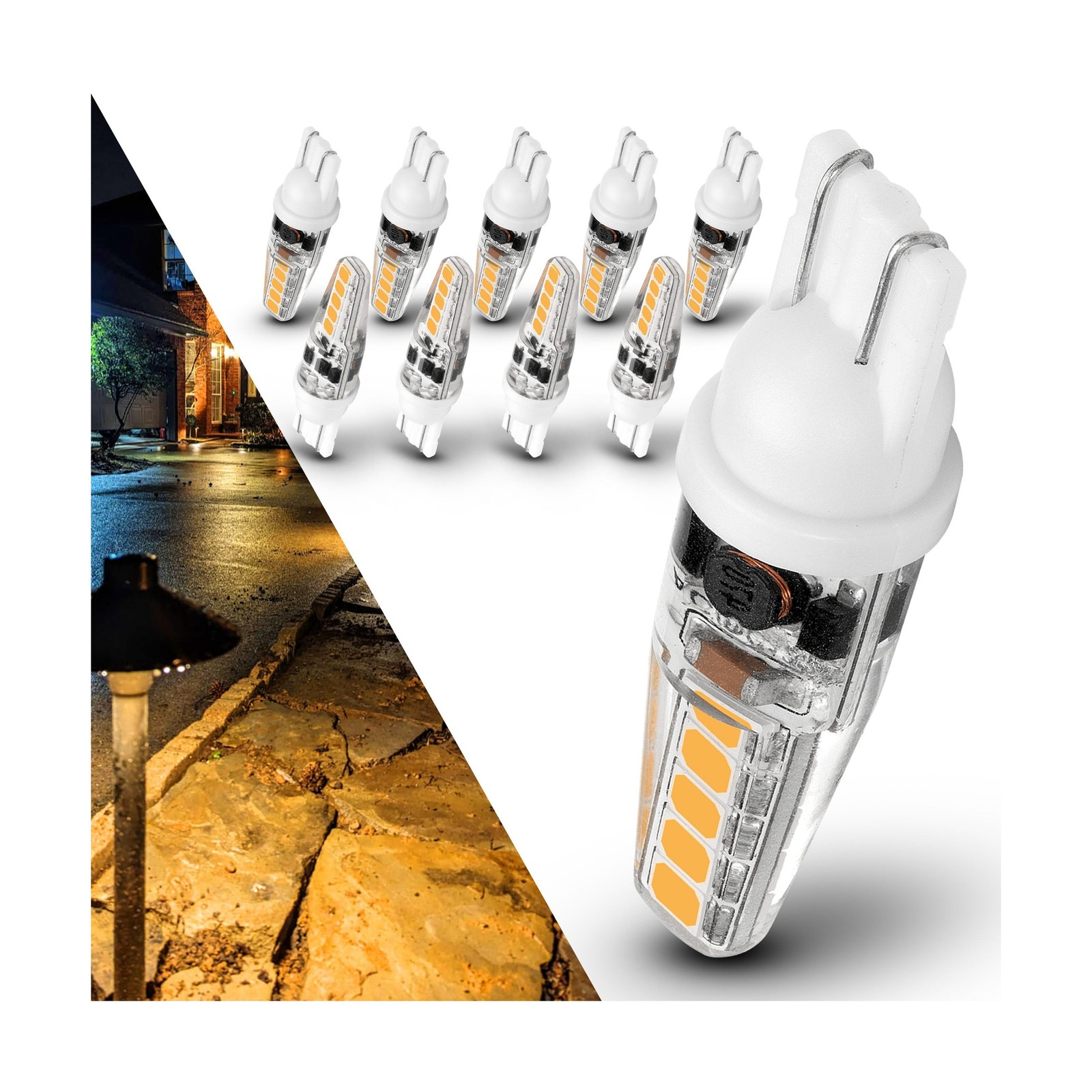 T5 T10 Wedge Base Landscape Light Bulbs 3 Watt Replace 25W 30W Halogen 2700K ... gallery