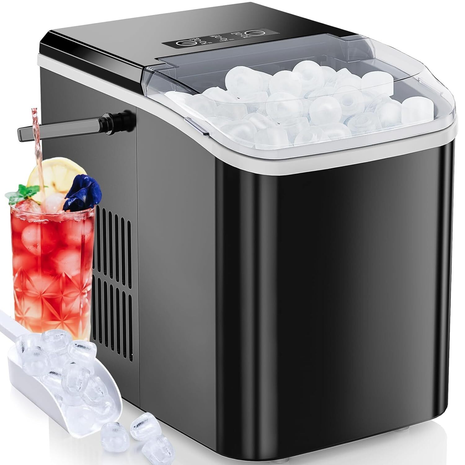 Portable Countertop Ice Maker Self-Cleaning Machine 9 Cubes in 6 Mins 26.5lbs gallery