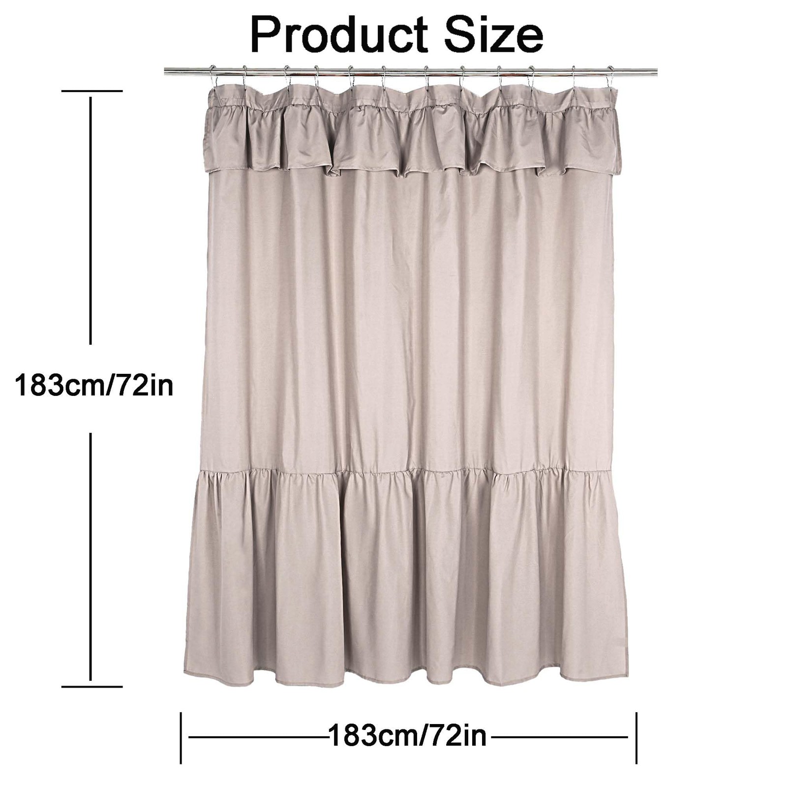 Ruffled Farmhouse Shower Curtain,Neutral Soft Fabric,Country and Chic Style,7... gallery