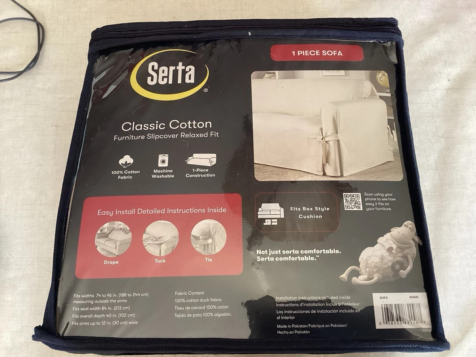 SERTA CLASSIC COTTON SOFA SLIPCOVER gallery