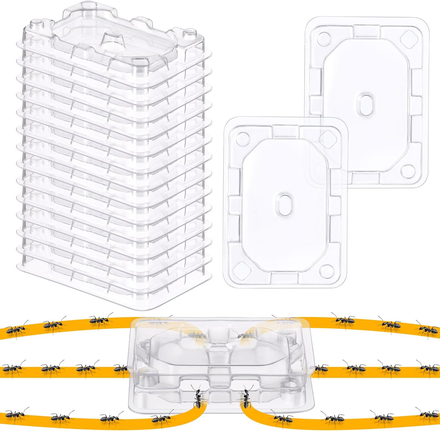 32 Pcs Ant Bait Stations Reusable (Bait NOT Included), Multi Surface Ant Killer gallery