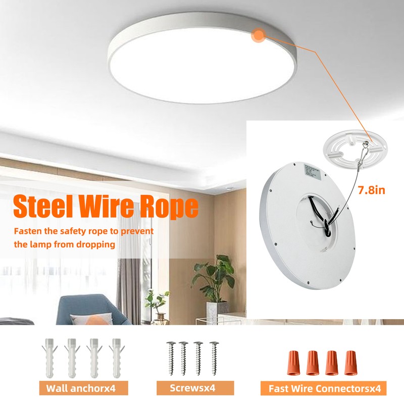 4PCS LED Flush Mount Ceiling Light Fixture, 12 Inch 28W,3600LM LED Ceiling Light gallery