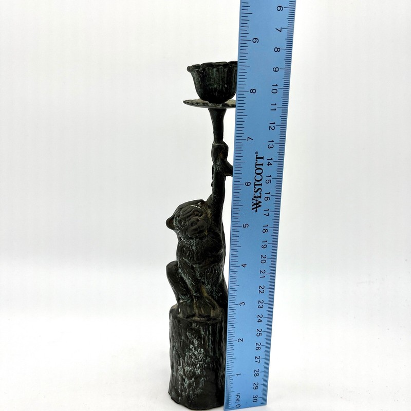 Vintage Monkey Candlestick Holder Bronze Unique Home Decor Accent Piece gallery