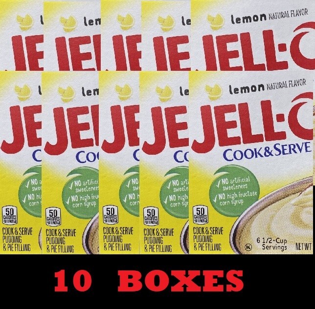 10x Jello Cook & Serve LEMON Pudding & Pie Filling Mix 2.9 oz 10 BOXES gallery