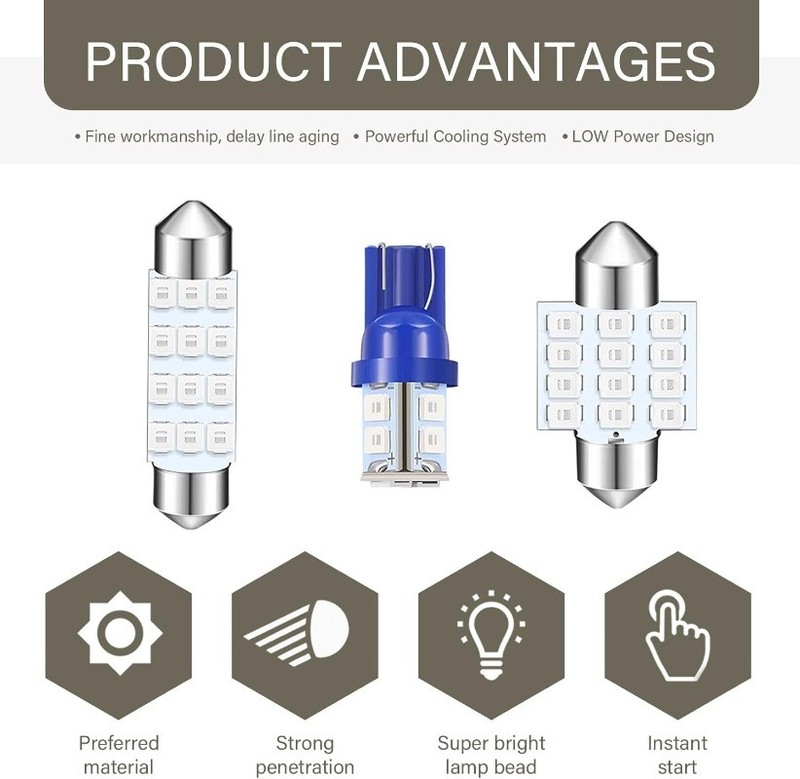24 PCS LED Combination Kit, Interior Light Kit, Interior Replacement Bulb Blue gallery