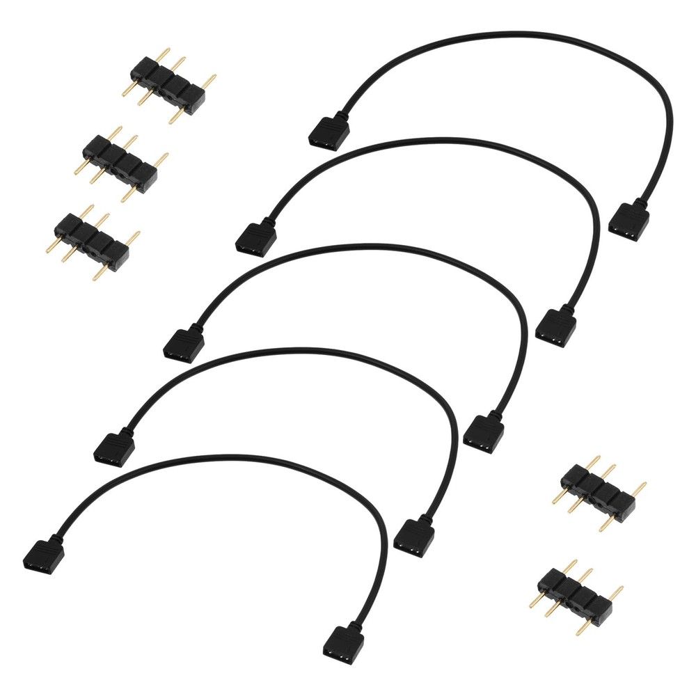 5 PCS ARGB Extension Cable, ARGB Splitter 5V 3 Pin Addressable RGB Cables, Fe...