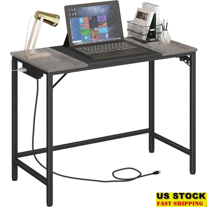 Computer Desk W/ Hooks Home Office Study Gaming Vintage Style Workstation New