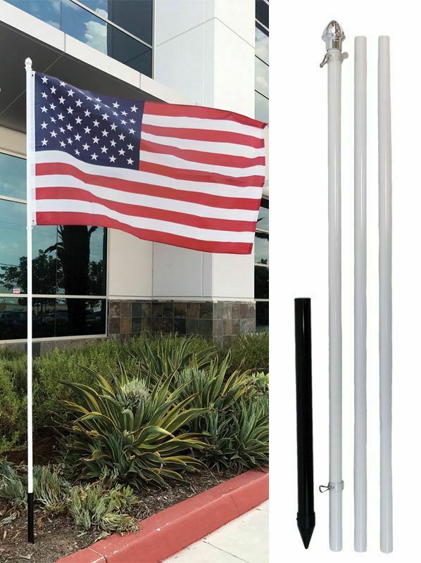 10ft Flag Pole Aluminum COMMERCIAL RESIDENTIAL Flag Pole 10' WHITE Flag Pole KIT gallery