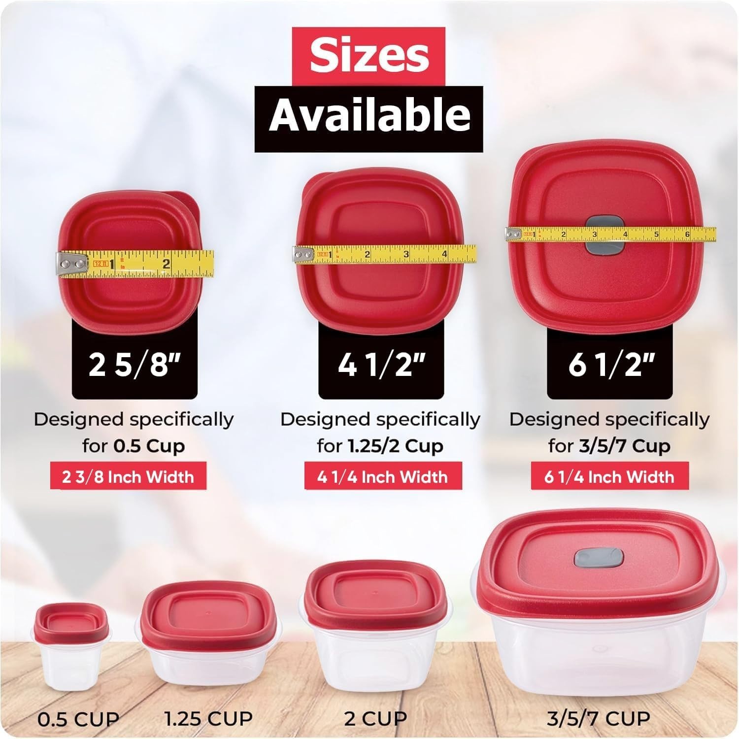 Replacement Lids for Rubbermaid Vented Food Storage Containers 3/5/7 Cup gallery