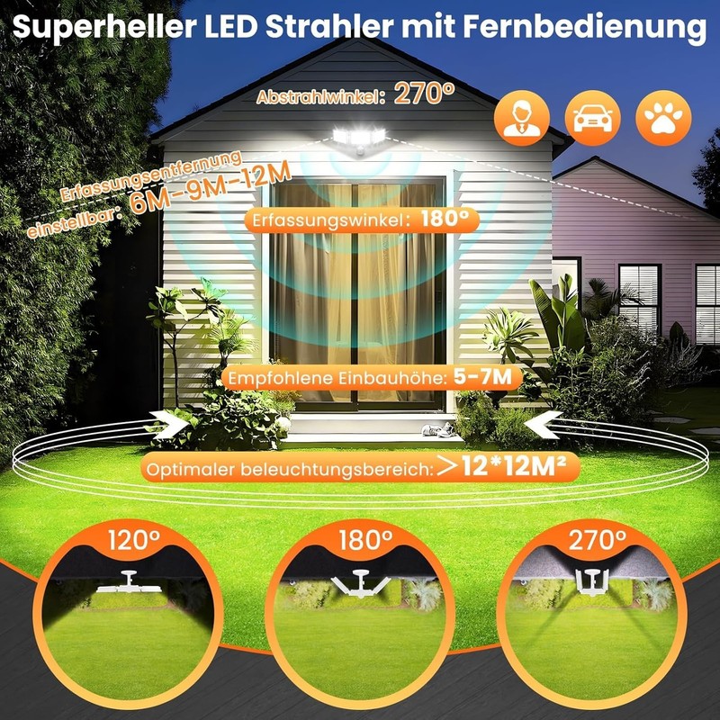 70W LED Spotlight with Motion Sensor Outdoor 6800LM 6500K Cool White Brightness E... gallery