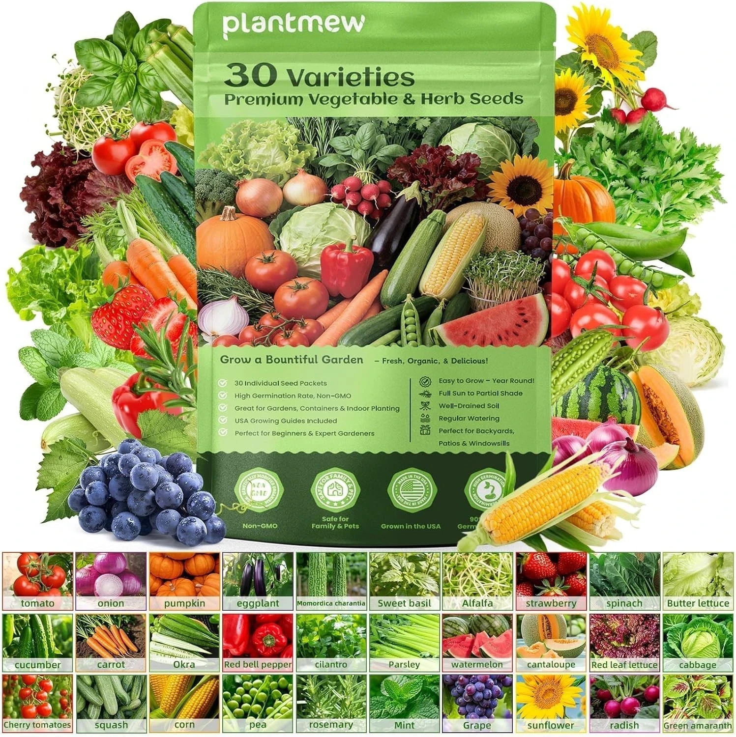 【Seed Vault】 Heirloom Vegetable Seeds Planting Kit - 15,000+ Non-GMO Seeds for H gallery
