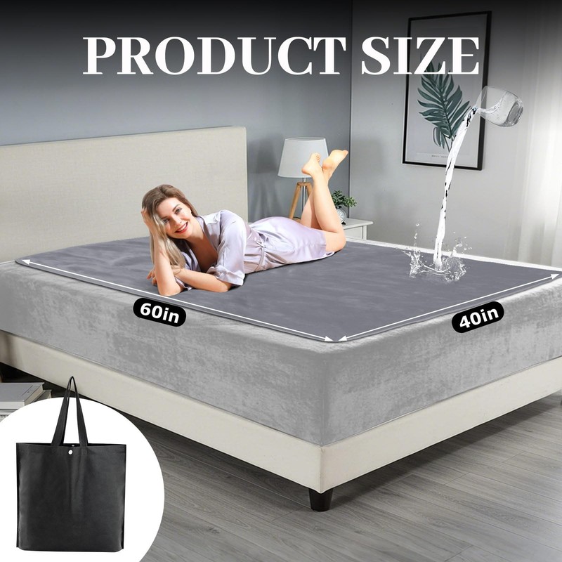 Waterproof Dark Light Gray Bed Blanket 40x60in Storage Bag Flannel 3 Layer gallery
