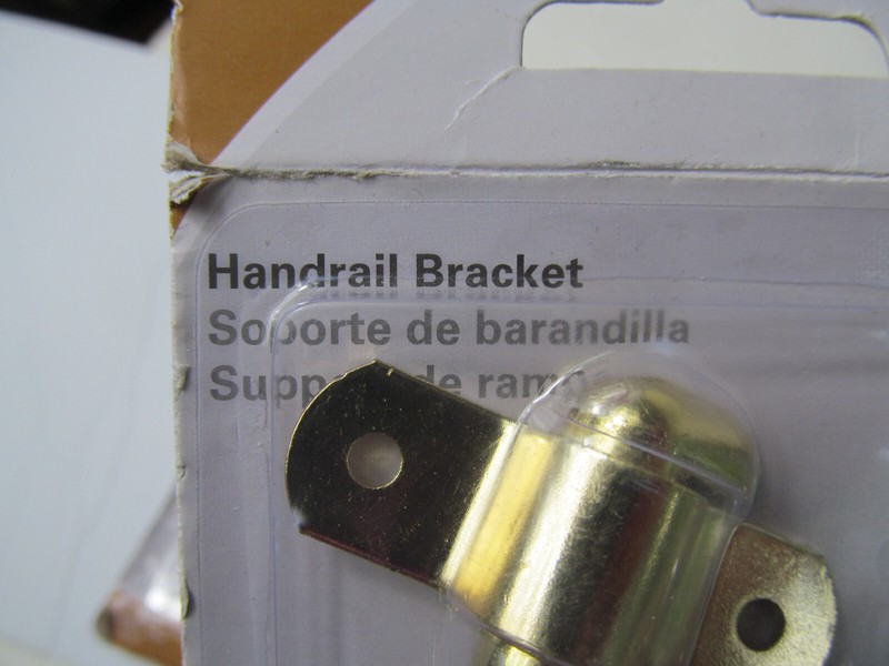 National Hardware Handrail Stair Step Brackets Metal Brass Finish 3 Lot Q4 gallery