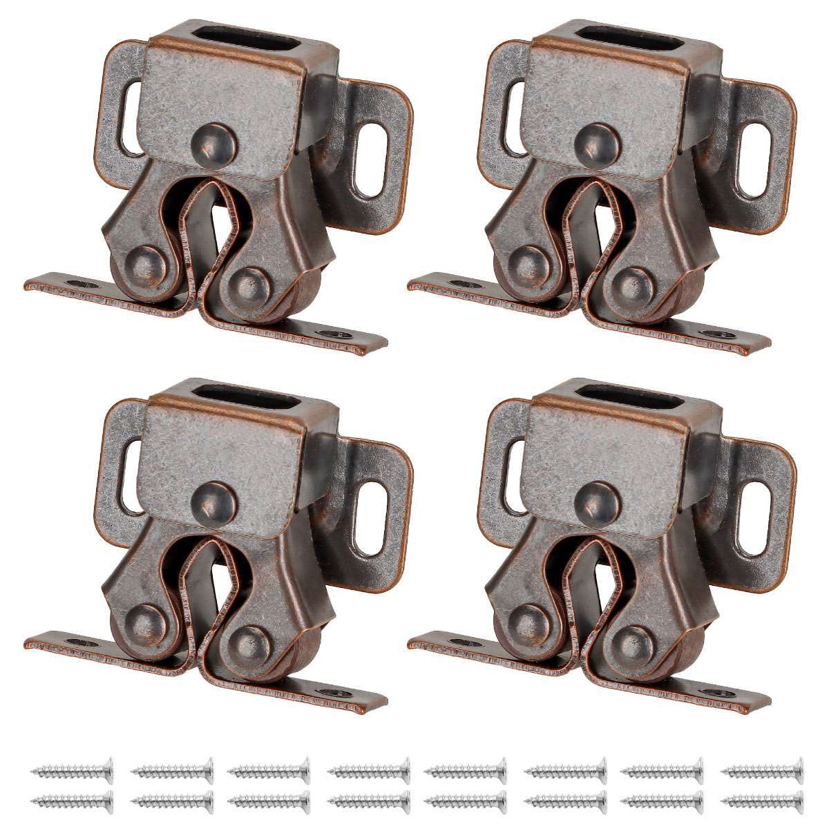 4/8/12pack Double Roller Catch Cupboard Cabinet Door Closet Latch Brown/Silver gallery