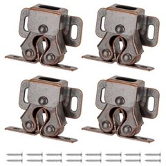 4/8/12pack Double Roller Catch Cupboard Cabinet Door Closet Latch Brown/Silver