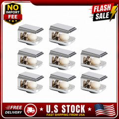 8 Pack Adjustable Glass Shelf Brackets Wall Mount Clamp Clips for 5-8mm Shelf