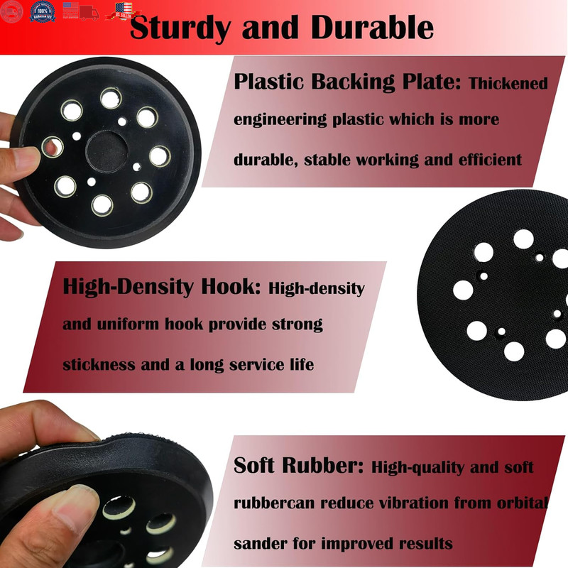 2 Pack 5 Inch 8 Hole Hook-and-Loop Replacemet Sanding Pad for SKIL SR211601 S gallery