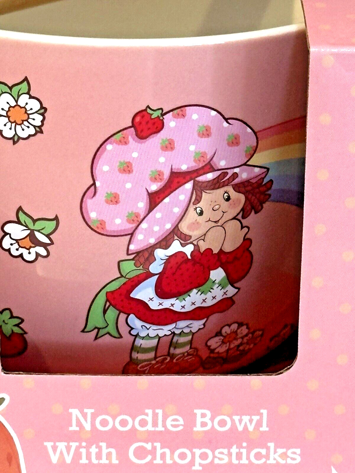 MAD Engine Strawberry Shortcake Pink Noodle Bowl with Chopsticks Hand Wash Only gallery