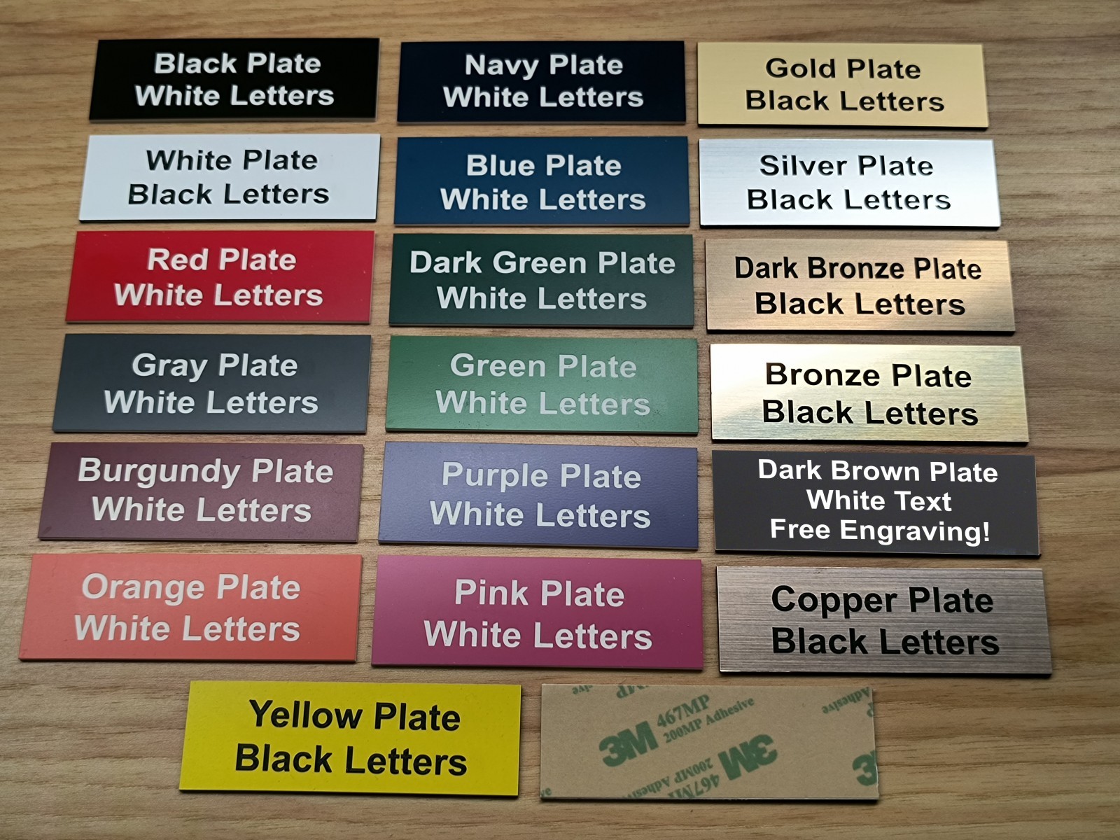 Any Size Any Color Your Wording Here Custom Engraved Self-Sticking Plate Plaque gallery