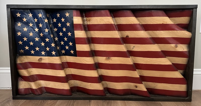 Solid Wood American Flag | Weighs 34 Pounds I ~40.5" x 21" x 3.5" I Unique gallery
