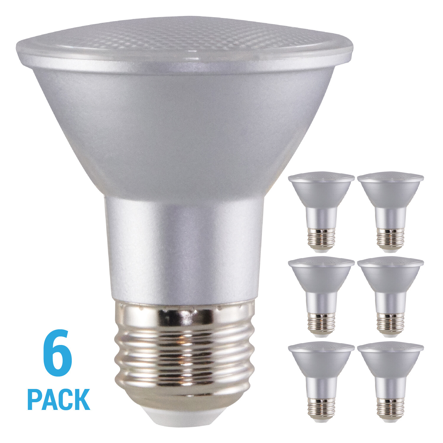 6 Pack Narrow Flood 25° LED 120V 6.5W =50W PAR20 Medium E26 3500K Neutral White gallery