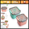 Salad Lunch Containers To Go - 2 Pack 52oz Bowls with 3 Compartments & Dressing gallery